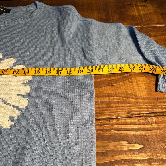 Tribal Petite Small Autumn Daisy Embroidered Knit Sweater 100% Cotton - Picture 8 of 8